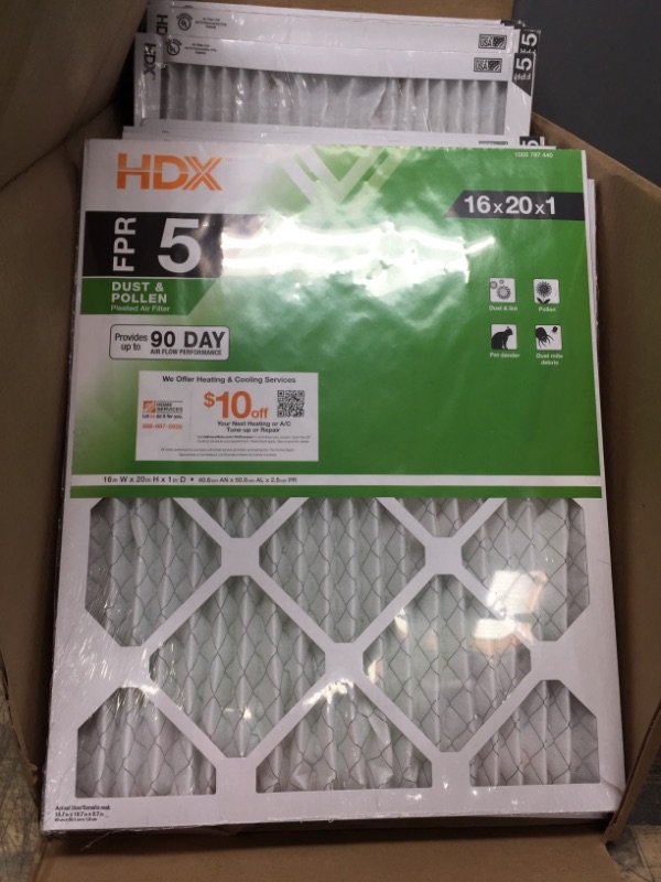 Photo 2 of 16 in. x 20 in. x 1 in. Standard Pleated Air Filter FPR 5 (12 PACK)
