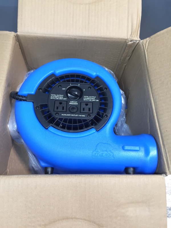 Photo 1 of 1/4 HP Air Mover Blower Fan for Water Damage Restoration Carpet Dryer Floor Home and Plumbing Use in Blue
