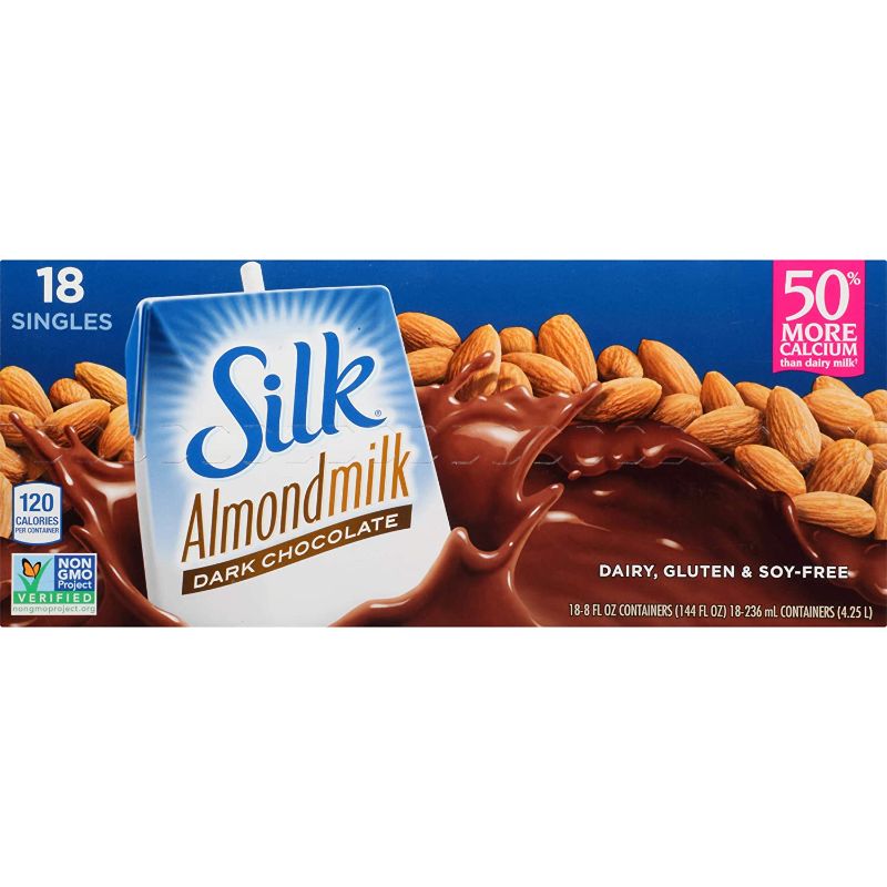 Photo 1 of **EXPIRES JULY 2022** Silk Organic Original Almond Milk, 8 Fl Oz (pack of 18)
