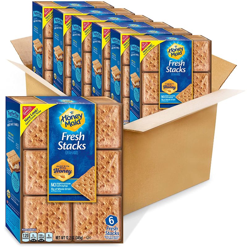 Photo 1 of **EXPIRES JUNE 2022** Honey Maid Fresh Stacks Graham Crackers, Flavour, 73.2 Ounce , 6 Count (Pack of 6)
