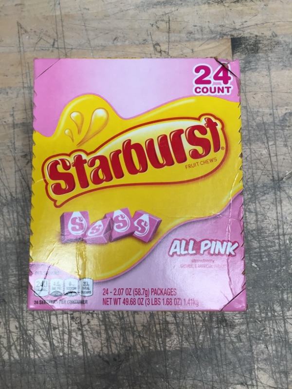 Photo 2 of **EXPIRES AUGUST 2023** STARBURST All Pink Fruit Chews Candy Bulk Pack, 2.07 oz (Pack of 24)

