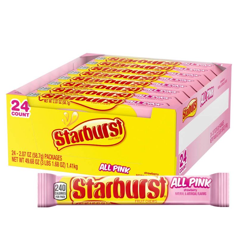 Photo 1 of **EXPIRES AUGUST 2023** STARBURST All Pink Fruit Chews Candy Bulk Pack, 2.07 oz (Pack of 24)
