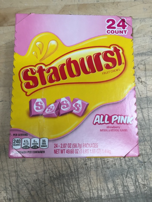 Photo 2 of **EXPIRES AUGUST 2023** STARBURST All Pink Fruit Chews Candy Bulk Pack, 2.07 oz (Pack of 24)
