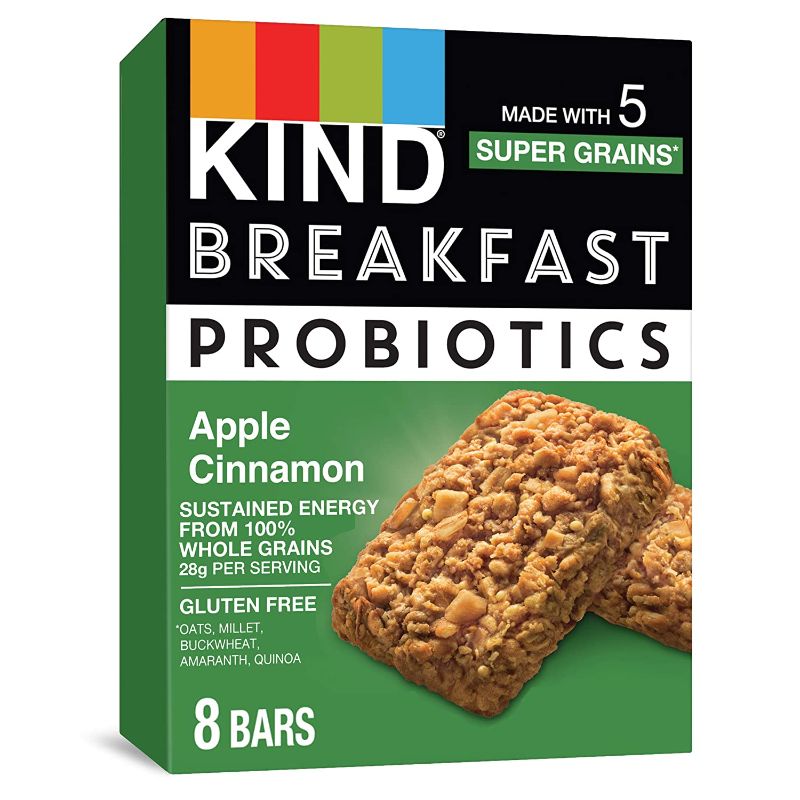 Photo 1 of **EXPIRES MAY 2022** KIND Breakfast Probiotic Bars, Apple Cinnamon, 1.76 Ounce (Pack of 32)
