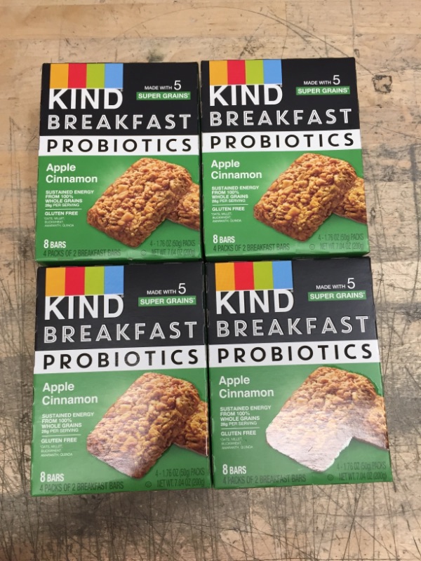 Photo 2 of **EXPIRES MAY 2022** KIND Breakfast Probiotic Bars, Apple Cinnamon, 1.76 Ounce (Pack of 32)
