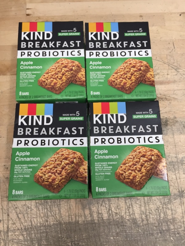 Photo 2 of **EXPIRES MAY 2022** KIND Breakfast Probiotic Bars, Apple Cinnamon, 1.76 Ounce (Pack of 32)
