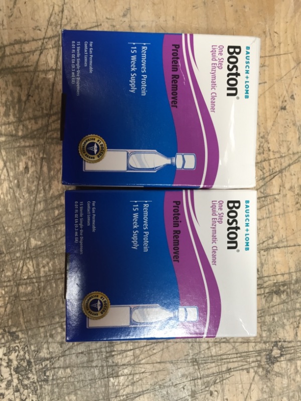 Photo 2 of **EXPIRES AUGUST 2022** Boston One Step Liquid Enzymatic Cleaner – from Bausch + Lomb, 15 Sterile Single-Use Dispensers (2 PACK)
