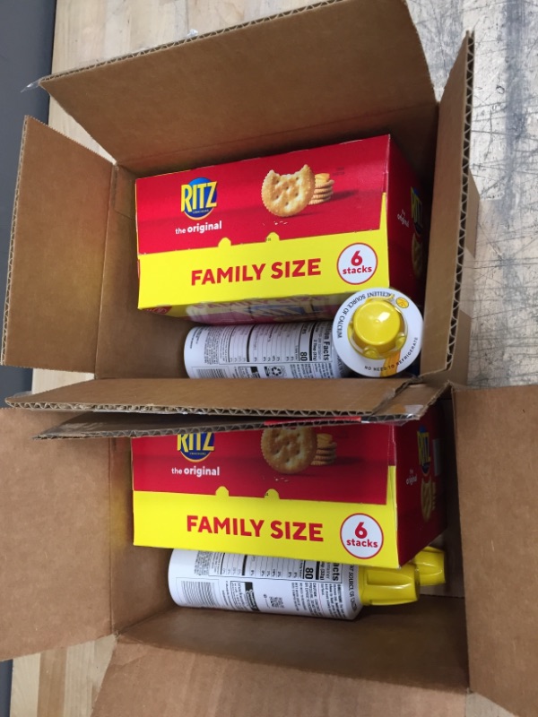 Photo 2 of **EXPIRES MAY 2022** RITZ Original Crackers and Easy Cheese Cheddar Snack Variety Pack, 1 Family Size Box & 2 Cans (2 BOXES)
