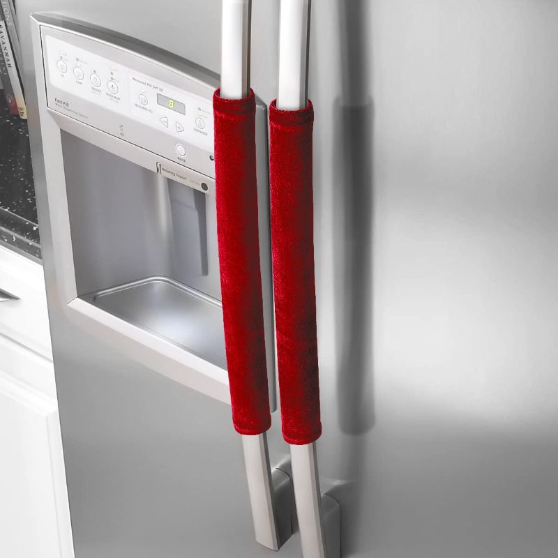 Photo 2 of 4 packs(1 set per pack)
Refrigerator Door Handle Covers,Keep Your Kitchen Appliance Clean from Smudges, Fingertips, Drips, Food Stains, Perfect for Dishwashers (Red) 15.74''x4''