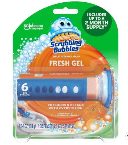 Photo 2 of ***non-refundable***
bathroom cleaning bundle
5 Scrubbing Bubbles Fresh Gel Toilet Cleaning Stamp, Citrus, Dispenser with 6 Gel Stamps, 1.34 oz,2 Toilet Brush with Small Ball Brush and holder
