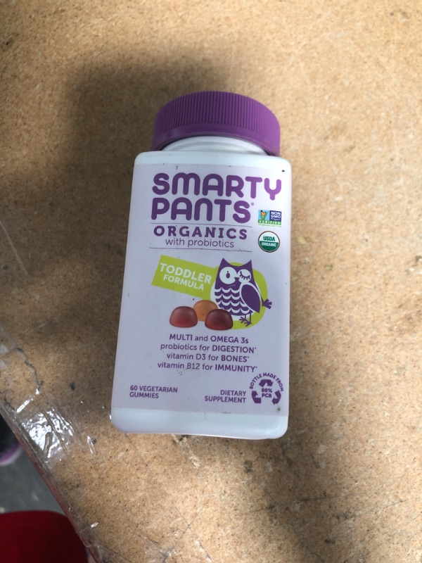 Photo 2 of ***NON-REFUNDABLE**
EXP 12/17/22
SmartyPants Organic Toddler Multivitamin, Daily Gummy Vitamins: Probiotics, Vitamin C, D3, Zinc, & B12 for Immune Support, Energy & Digestive Health,
