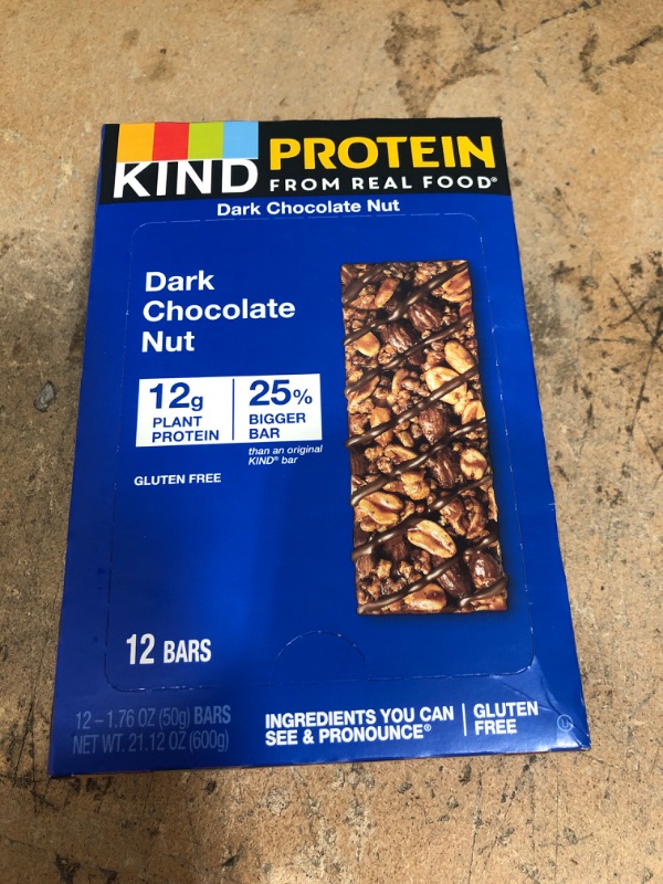 Photo 2 of ***NON-REFUNDABLE***
 BEST BY 7/27/22
KIND Protein Bars, Double Dark Chocolate Nut, Gluten Free, 12g Protein,1.76 Ounce (12 Count)
