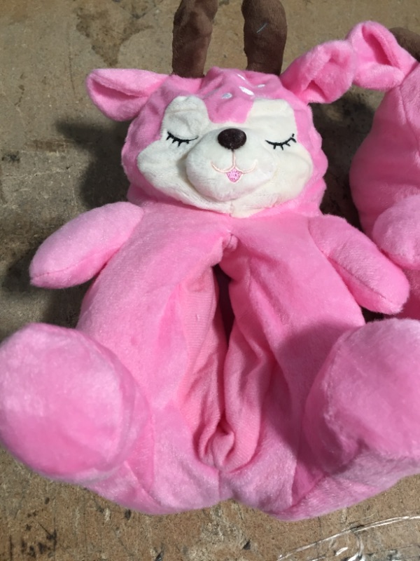 Photo 3 of Kids Plush Pink Deer Slippers
(size not printed)  