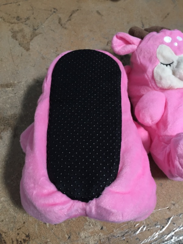 Photo 2 of Kids Plush Pink Deer Slippers
(size not printed)  