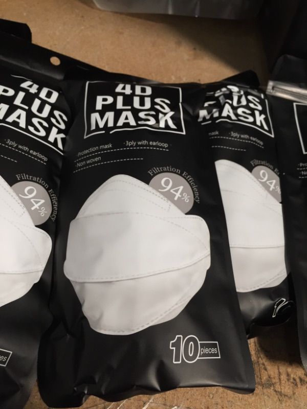 Photo 4 of 50pcs KN95 Face Mask Black 5 Layer Cup Dust Safety Masks Filter Efficiency 94% Breathable Elastic Ear Loops Black Masks