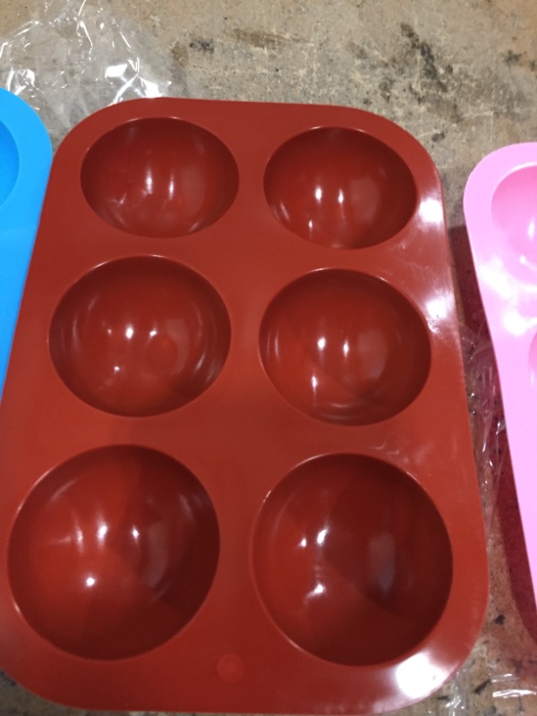 Photo 3 of 3Pack 6 Holes Semi Sphere Silicone Mold, Hot Chocolate Bomb Mold for Making Hot Chocolate Bomb, Hot Cocoa Bomb Mold for Jelly ,Dome Mousse,Silicone Sphere Mold