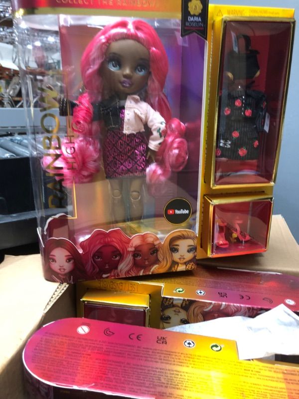 Photo 3 of 3CT Rainbow High Series 3 Daria Roselyn Fashion Doll – Rose (Pinkish Red) with 2 Designer Outfits to Mix & Match with Accessories