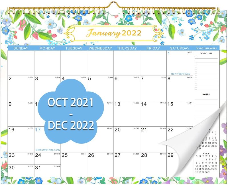 Photo 1 of 2 PACK*
Echaprey 2022 Wall Calendar Calendar 2022 Monthly Wall Calendar 2022 Large Calendars - 15 Monthly Hanging Calendar with Thick Paper, 15" x 11.5", Oct. 2021 - Dec. 2022, for Easy Planning
