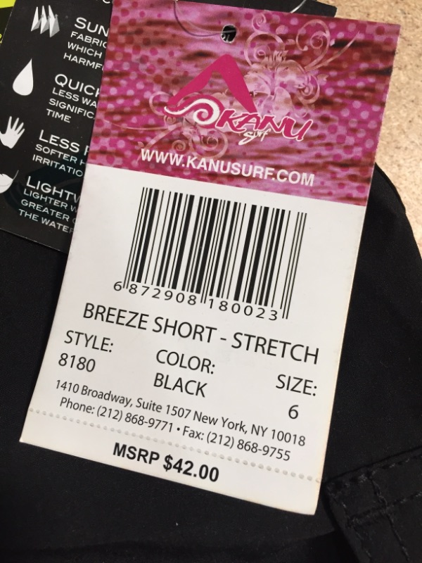 Photo 1 of Kanu Surf Women's Breeze Solid Stretch Boardshort, Black, 6 
