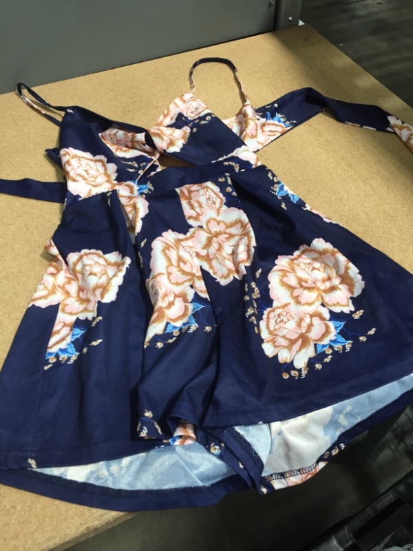 Photo 1 of BLUE FLORAL  DRESS FOR GIRLS, MEASURMENTS 12"W X 29"L 