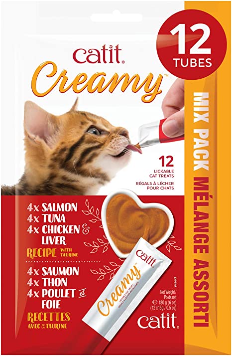 Photo 1 of *EXPIRES Aug 2023, NONREFUNDABLE*
Catit Creamy Lickable Cat Treat, Healthy Cat Treat, Assortment, 12 Pack (96 ct)
