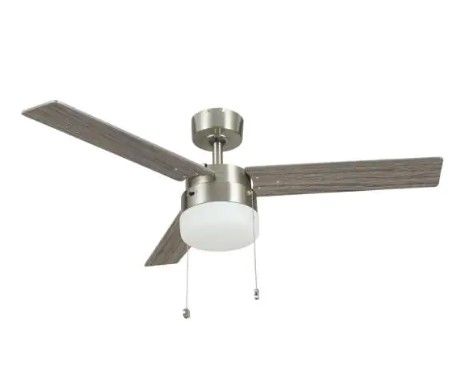 Photo 1 of ***PARTS ONLY*** Hampton Bay Montgomery II 44 in. Indoor Brushed Nickel Ceiling Fan with Light Kit