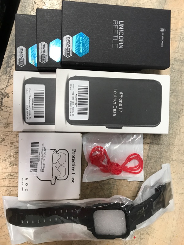 Photo 1 of Bundle of iPhone 12/12Mini Cases, EarBud Holder and Strap
5 cases, 1 Strap, 1 Earbud Holder, iPhone Strap
