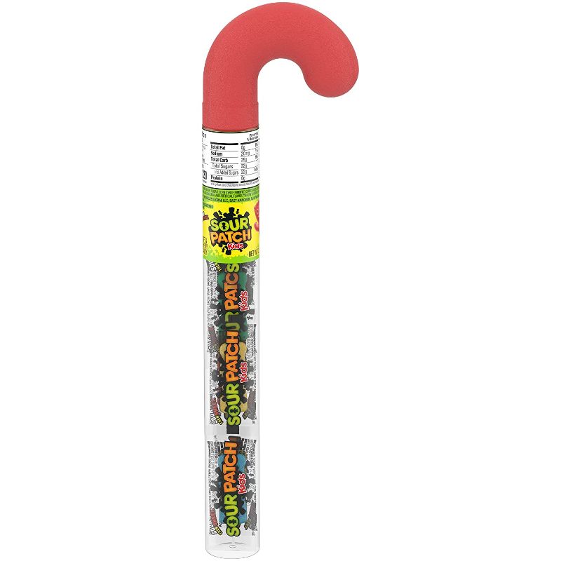 Photo 1 of *EXP:5/30/2022* 12 PACK OF Sour Patch Kids Big Soft & Chewy Holiday Candy Cane Shapeded Tube, 2.09 Oz
