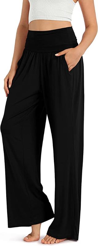 Photo 1 of 3-ODODOS Women's Wide Leg Palazzo Lounge Pants with Pockets Light Weight Loose Comfy Casual Pajama Pants
Large