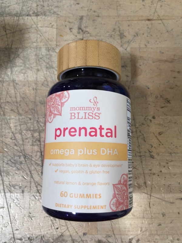 Photo 2 of *EXP: 05/2023* Mommy's Bliss Prenatal Vitamin with Omega & DHA: Supports Baby's Brain & Eye Development with Vitamin C, Omega 3, 6, 9, & DHA, Vegan, Gluten Free, Non-GMO, 60 Gummies (20 Servings)
