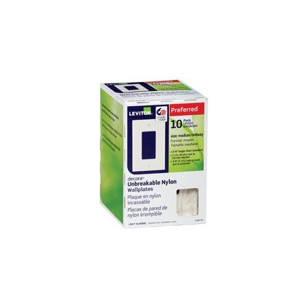Photo 1 of 10 Packs of Leviton Decora Almond 1 Gang Thermoplastic Nylon Rocker Wall Plate