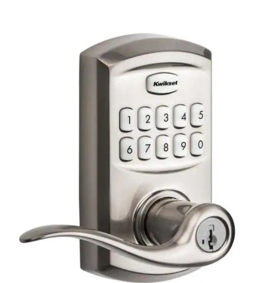 Photo 1 of 
Kwikset
917 SmartCode Satin Nickel Keypad Electronic Single-Cylinder Tustin Door Lever Featuring SmartKey Security