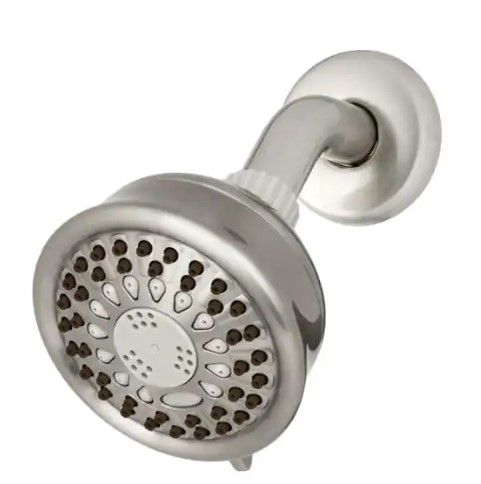 Photo 1 of 
Waterpik
5-Spray 3.8 in. Single Wall Mount Low Flow Fixed Shower Head in Brushed Nickel