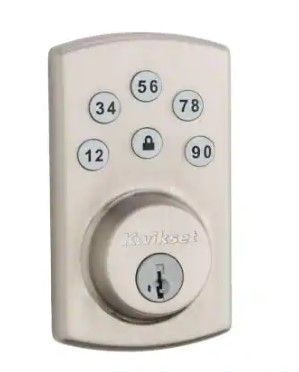 Photo 1 of Kwikset
Powerbolt2 Satin Nickel Single Cylinder Keypad Electronic Deadbolt Featuring SmartKey Security