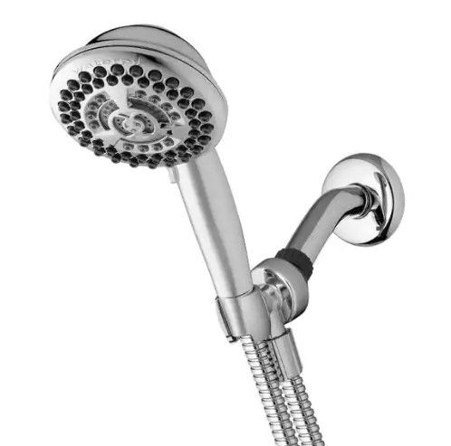 Photo 1 of 
Waterpik
9-Spray 4.5 in. Single Wall Mount 1.8 GPM Handheld Rain Shower Head in Chrome