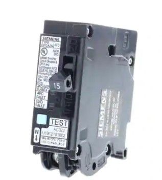 Photo 1 of Siemens 15 Amp 1-Pole Dual Function (CAFCI/GFCI) Plug-On Neutral Circuit Breaker