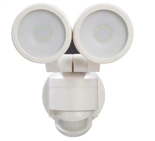 Photo 1 of 180° White Motion Activated Outdoor Integrated LED Twin Head Flood Light
