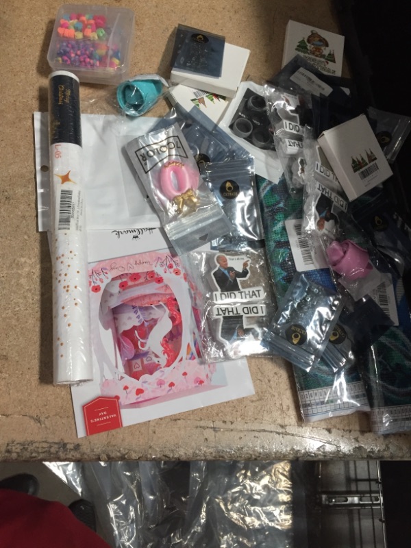 Photo 1 of **NOT REFUNDABLE** BUNDLE OF ASSORTED ITEMS ( RINGS, STICKERS, BRACLET ITEMS, DECOR ETC..)