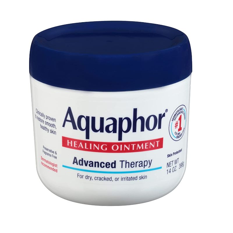 Photo 1 of **EXPIRES JULY 2023** Aquaphor Healing Ointment Advanced Therapy Skin Protectant, Dry Skin Body Moisturizer, 14 Oz Jar (2 PACK)
