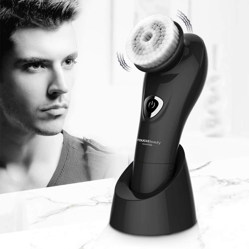 Photo 1 of TOUCHBeauty Facial Brush for Men Skin Scrubber with Advanced 6 Degree Oscillating Vibration Cleansing Technology, Waterproof Men's Facial Exfoliator Massager Black TB-1487
