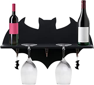 Photo 1 of Bat Wine Shelves Wall Mounted Wine Shelf Goth Decor Wine Bottle Glass
