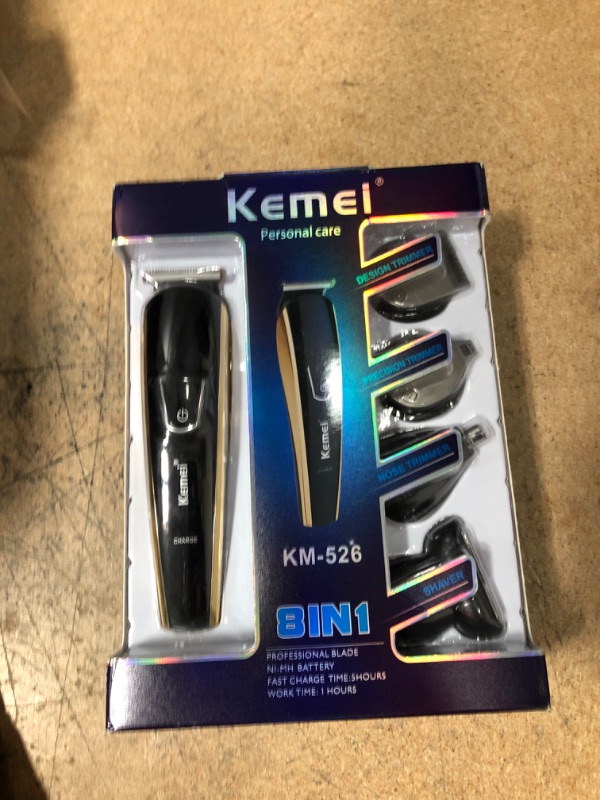 Photo 2 of KEMEI 8 IN 1 Cordless Beard Trimmer For Men Hair Clippers Trimmer KM-52
