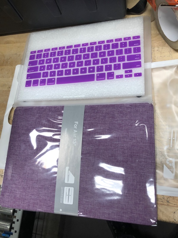 Photo 1 of MacBook Air 13 Inch Case (2010-2017 Release). Models: A1466 / A1369, Plastic Hard Shell Case with Keyboard Cover for Mac Air 13, Purple,