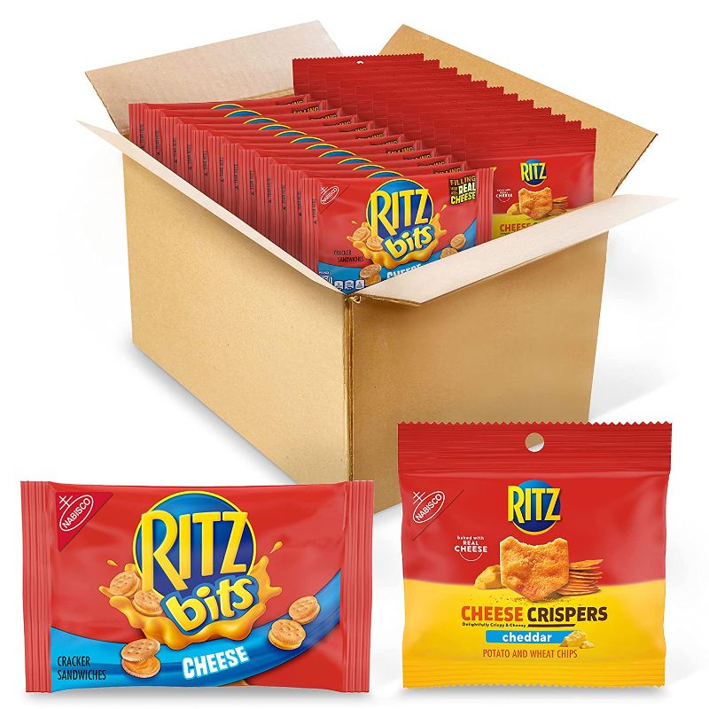 Photo 1 of **NONREFUNDABLE**BEST BY: JULY 18,2022**
RITZ Bits Cheese Crackers & RITZ Cheese Crispers Cheddar Chips Variety Pack, 48 Snack Packs
