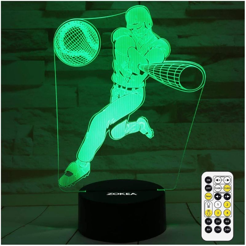 Photo 1 of ZOKEA Baseball Gifts for Boys Men Baseball Lamp Bedroom Baseball Decor with 7 Colors Changing Touch & Remote Control 3D Baseball Night Light Kids Christmas Birthday Gifts
