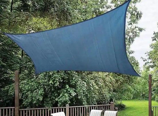 Photo 1 of 12 ft. x 12 ft. Blue Square Shade Sail
