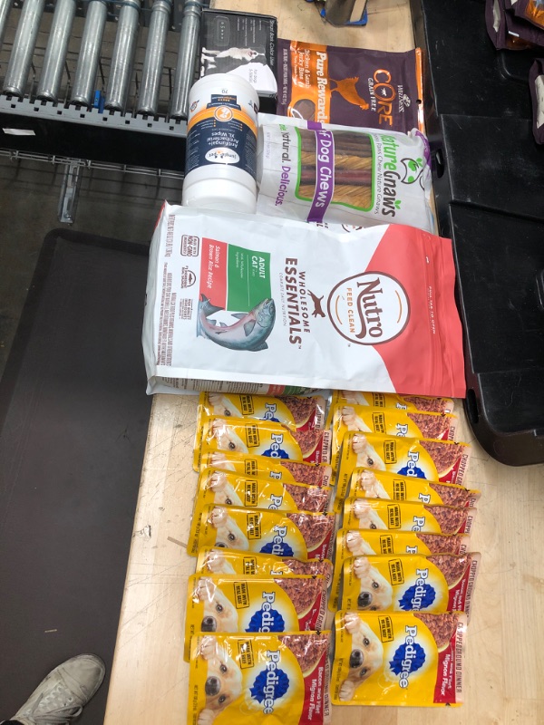 Photo 1 of **nonrefundable bundle of pet treats, pet food and pet accessories**best by dates pictured