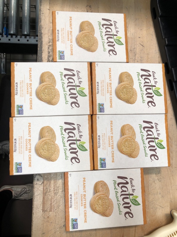 Photo 2 of **NONREFUNDABLE**BEST BY: JUNE 12 2022**
Back to Nature Cookies, Non-GMO Peanut Butter Creme, 9.6 Ounce
6BOXES 
