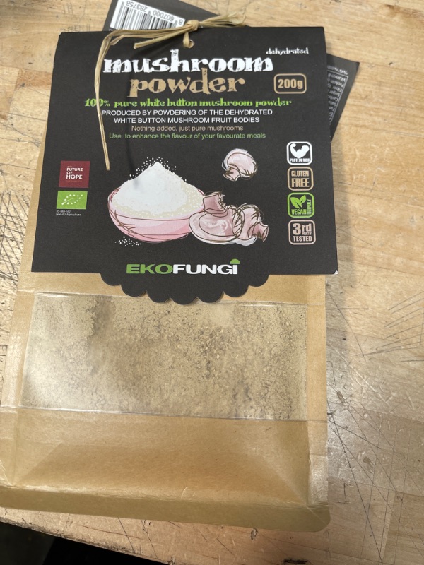 Photo 2 of **NONREFUNDABLE**BEST BY: 5/4/2023
EF EKOFUNGI Pure Portabello White and Brown Button Mushroom Powder Dehydrated Dried 7 Oz 100% Organic Certified Non-GMO Vega Keto Add Instant Umami Flavor to All Your Favorite Dishes
