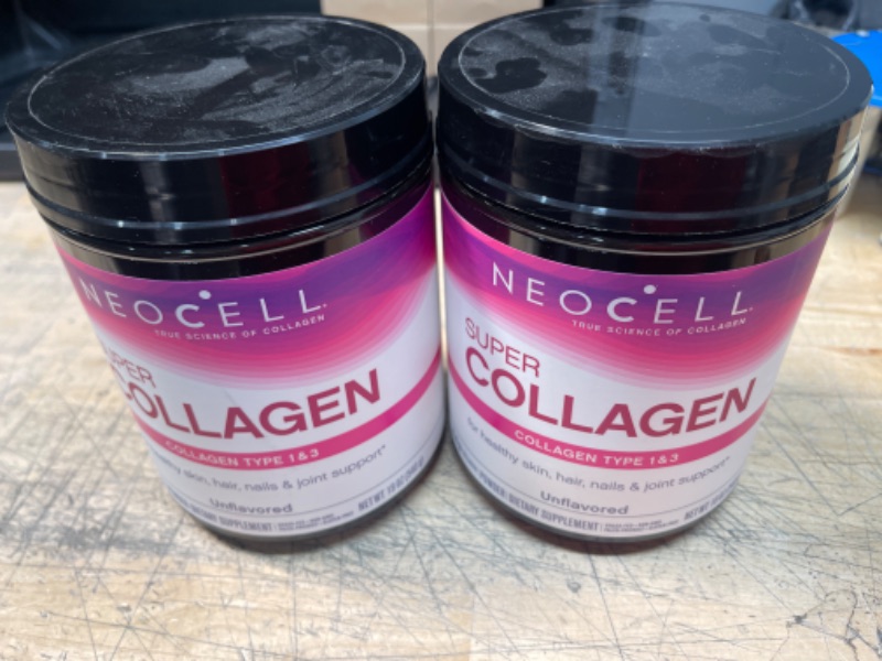 Photo 1 of **BEST BY: 7/22**
Neocell Super Collagen Unflavored Dietary Supplement Powder, 19 Oz.
2 PACK 